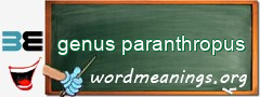 WordMeaning blackboard for genus paranthropus